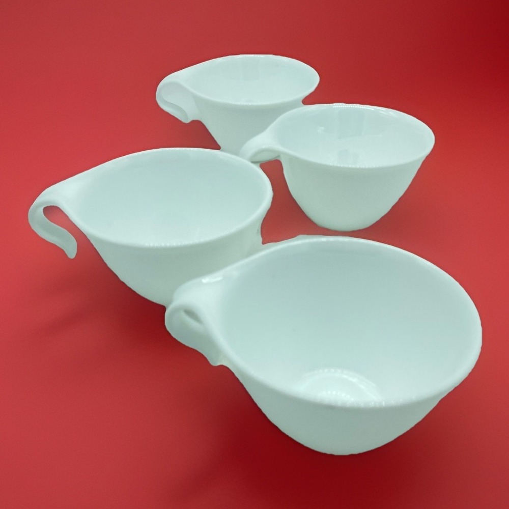 Corelle Winter Frost White Cups Set Of 4 Hook Handle Coffee Replacement Tea EUC